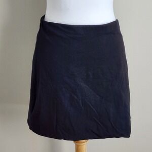 H&M Mini Skirt Womens Large Black Cotton Stretch Jersey Casual Basic Short Sexy